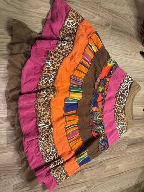 Y2K The Children's Place Multicolor Tiered Patchwork Skirt size 6x/7 girls